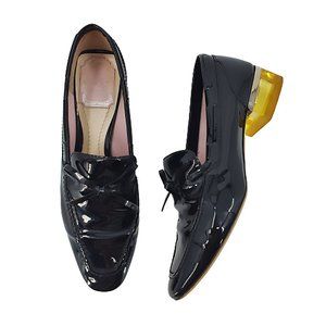 Christian Dior Patent Leather Lucite Heel Loafers